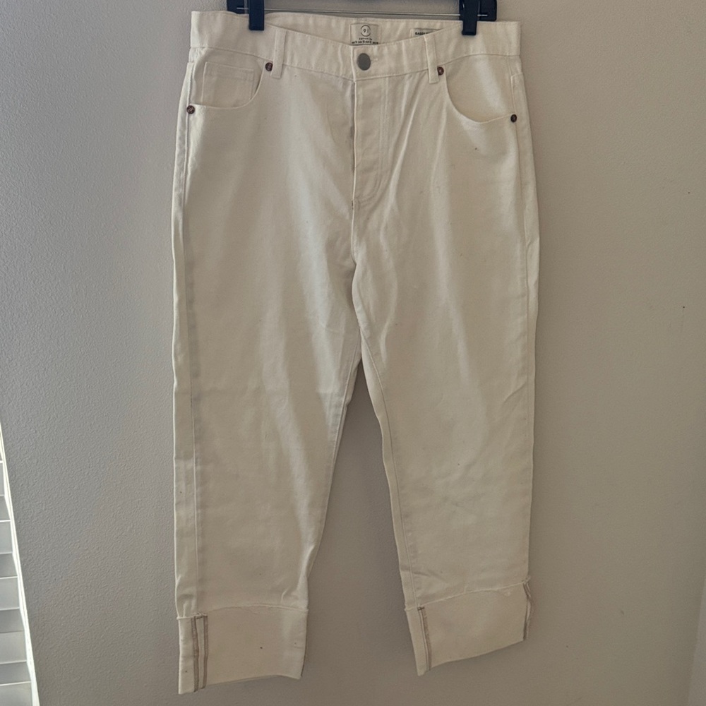 Cotton On 91 Baggy Boyfriend Jeans high rise white cuffed Sz 10